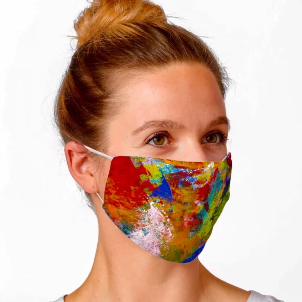 3-pack Redbubble face masks, artwork by Noora Elkoussy